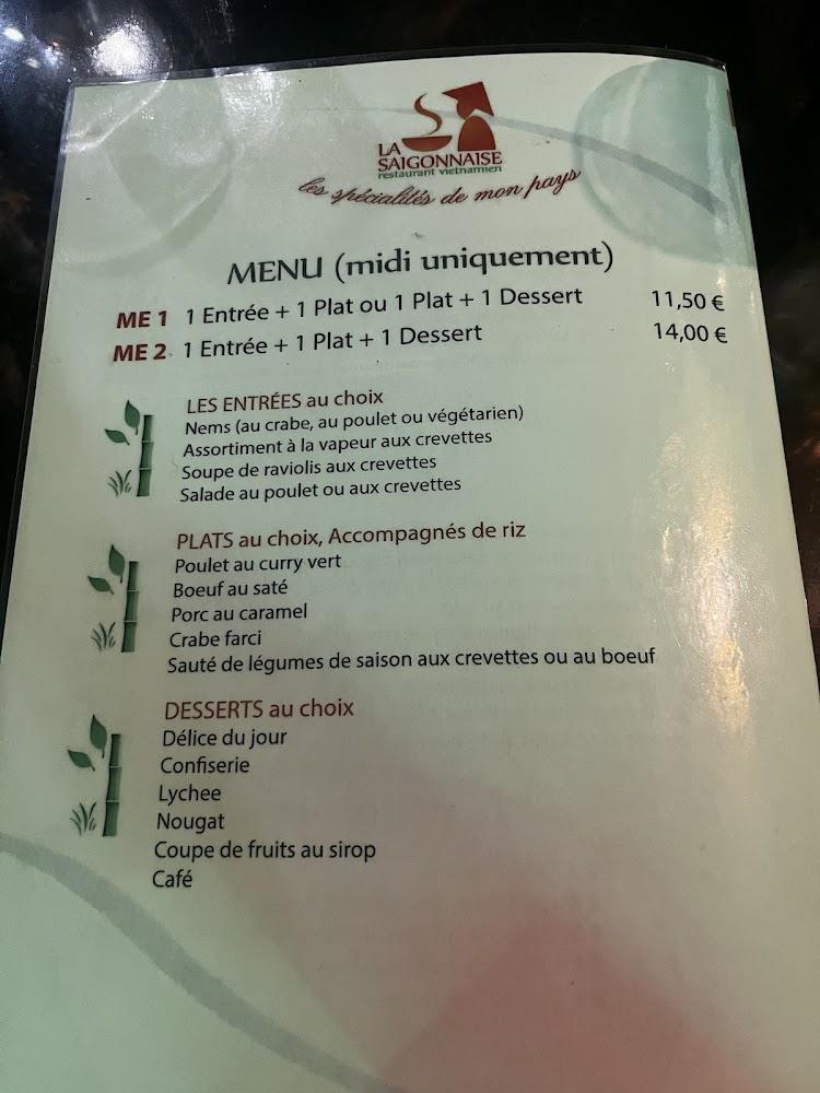 La Saïgonnaise - Menu Image 2