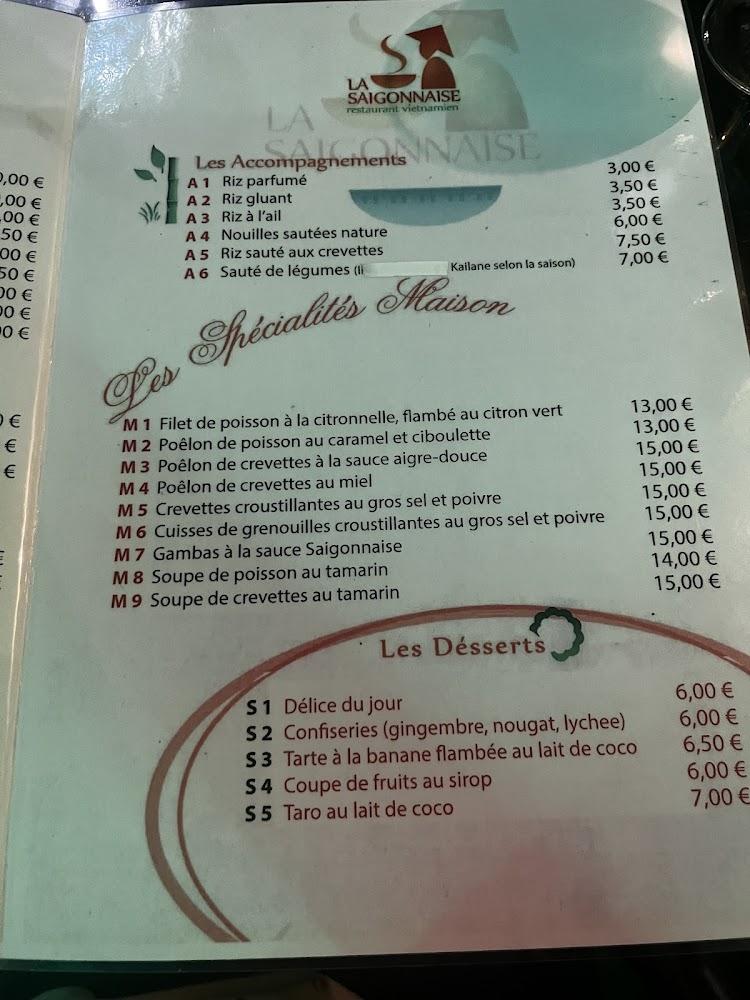 La Saïgonnaise - Menu Image 3